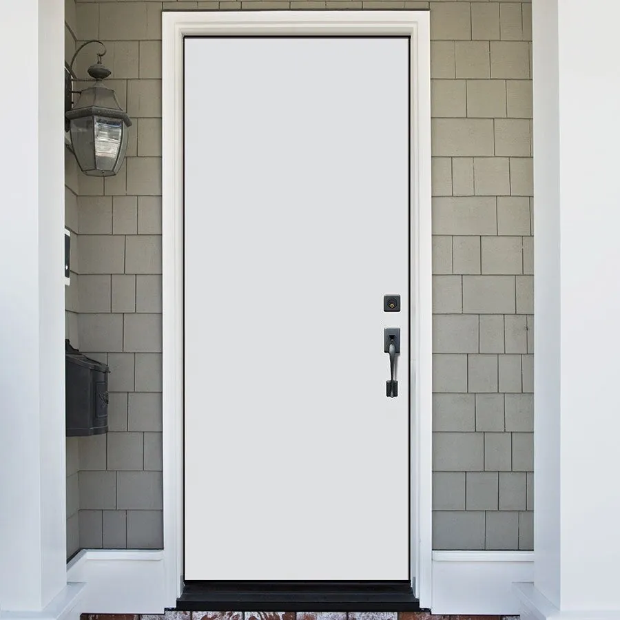 Masonite 32-in x 80-in Steel Right-Hand Inswing Primed Prehung Single Front Door, Brickmould Included, photo 2 of 2