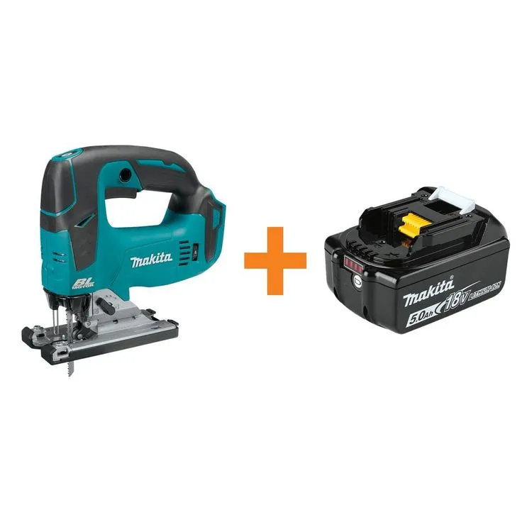 Makita 18-Volt LXT Lithium-Ion Brushless Cordless Jig Saw, Tool Only with Bonus 18-Volt LXT Lithium-Ion 5.0 Ah Battery, photo 11 of 11