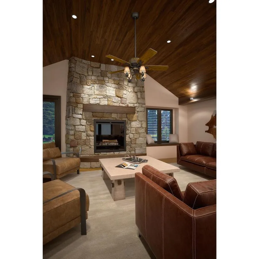 Casablanca Zudio LED 56-in Brushed Nickel Indoor Ceiling Fan with Wall-Mounted Remote (5-Blade), photo 2 of 8