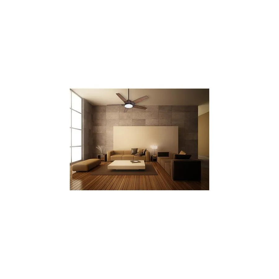 Casablanca Zudio LED 56-in Industrial Rust Indoor Ceiling Fan with Wall-Mounted Remote (5-Blade), photo 2 of 3