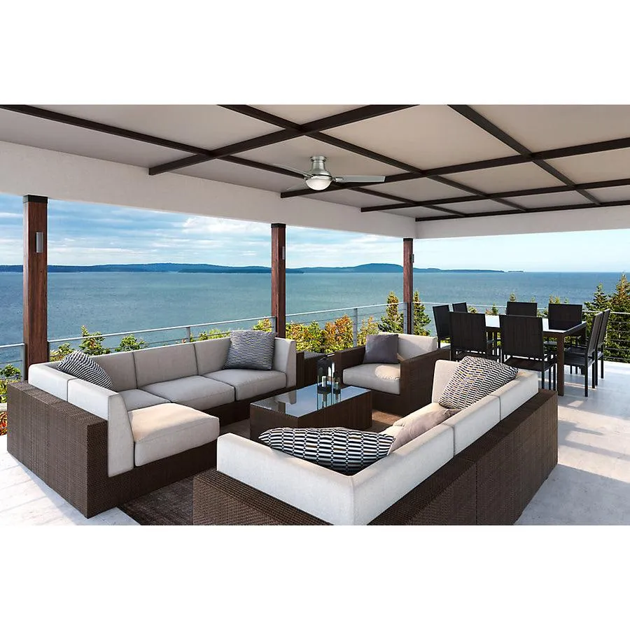 Casablanca Verse LED 44-in Satin Nickel Indoor/Outdoor Ceiling Fan with Remote (3-Blade), photo 5 of 6