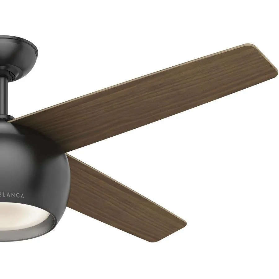 Casablanca Valby 54-in Matte Black Indoor Ceiling Fan with Wall-Mounted Remote (4-Blade), photo 2 of 7