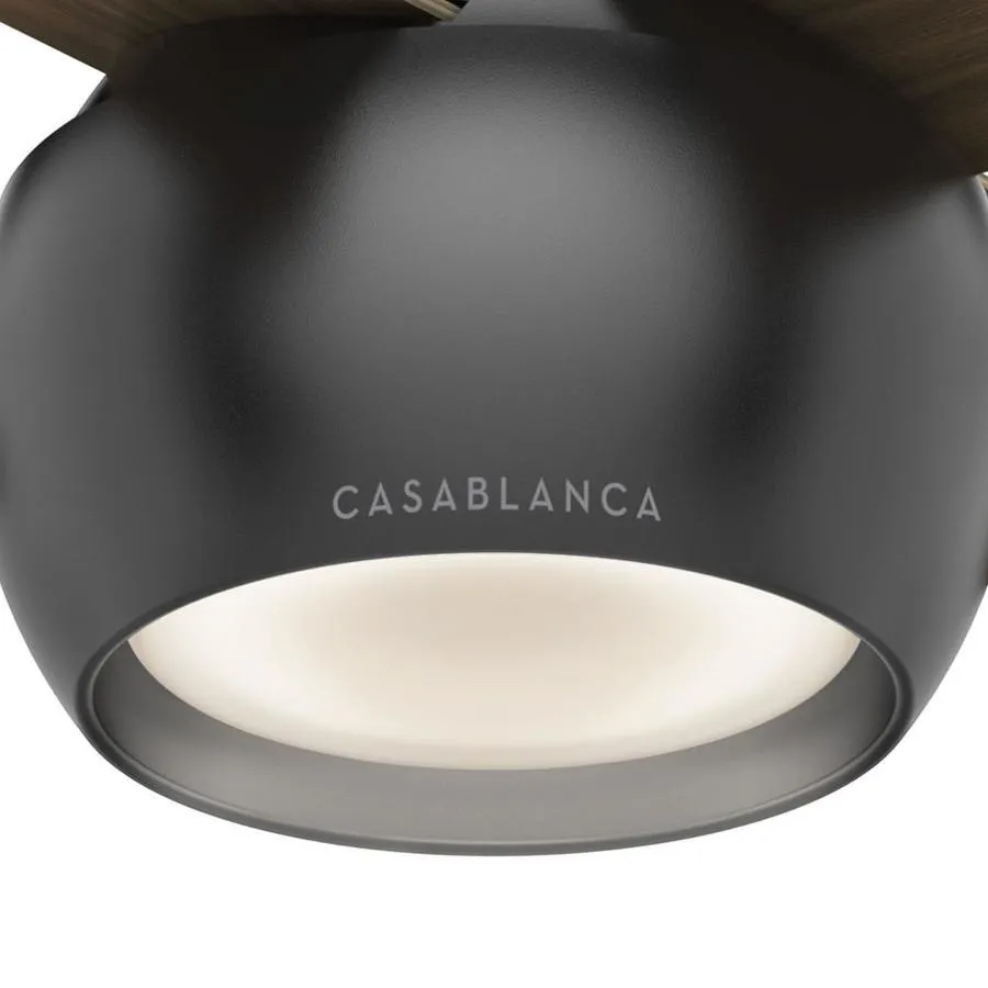 Casablanca Valby 54-in Matte Black Indoor Ceiling Fan with Wall-Mounted Remote (4-Blade), photo 5 of 7