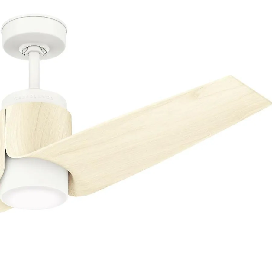Casablanca Aya WIFI Enabled DC Motor 54-in Porcelain White Indoor/Outdoor Smart Ceiling Fan with Wall-Mounted Remote (2-Blade), photo 4 of 7