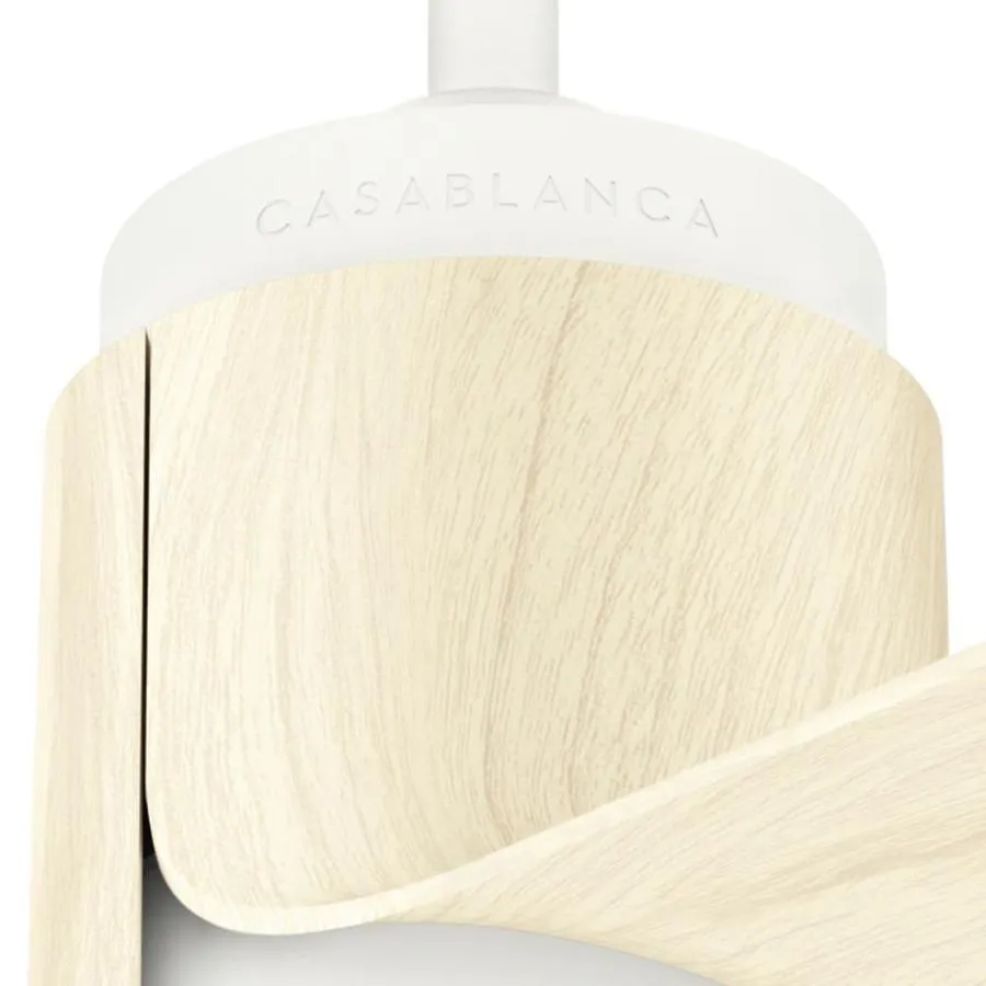 Casablanca Aya WIFI Enabled DC Motor 54-in Porcelain White Indoor/Outdoor Smart Ceiling Fan with Wall-Mounted Remote (2-Blade), photo 3 of 7