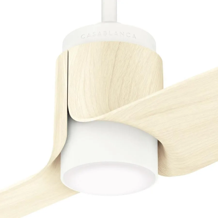 Casablanca Aya WIFI Enabled DC Motor 54-in Porcelain White Indoor/Outdoor Smart Ceiling Fan with Wall-Mounted Remote (2-Blade), photo 5 of 7