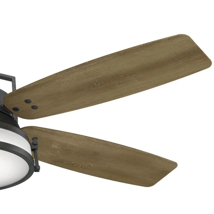 Casablanca Caneel Bay 56-in Aged Steel LED Indoor/Outdoor Ceiling Fan with Light Kit and Wall-Mounted Remote (5-Blade), photo 3 of 8