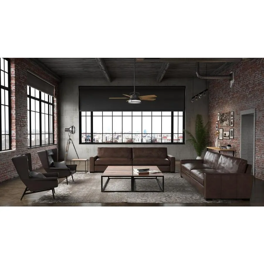 Casablanca Caneel Bay 56-in Aged Steel LED Indoor/Outdoor Ceiling Fan with Light Kit and Wall-Mounted Remote (5-Blade), photo 2 of 8