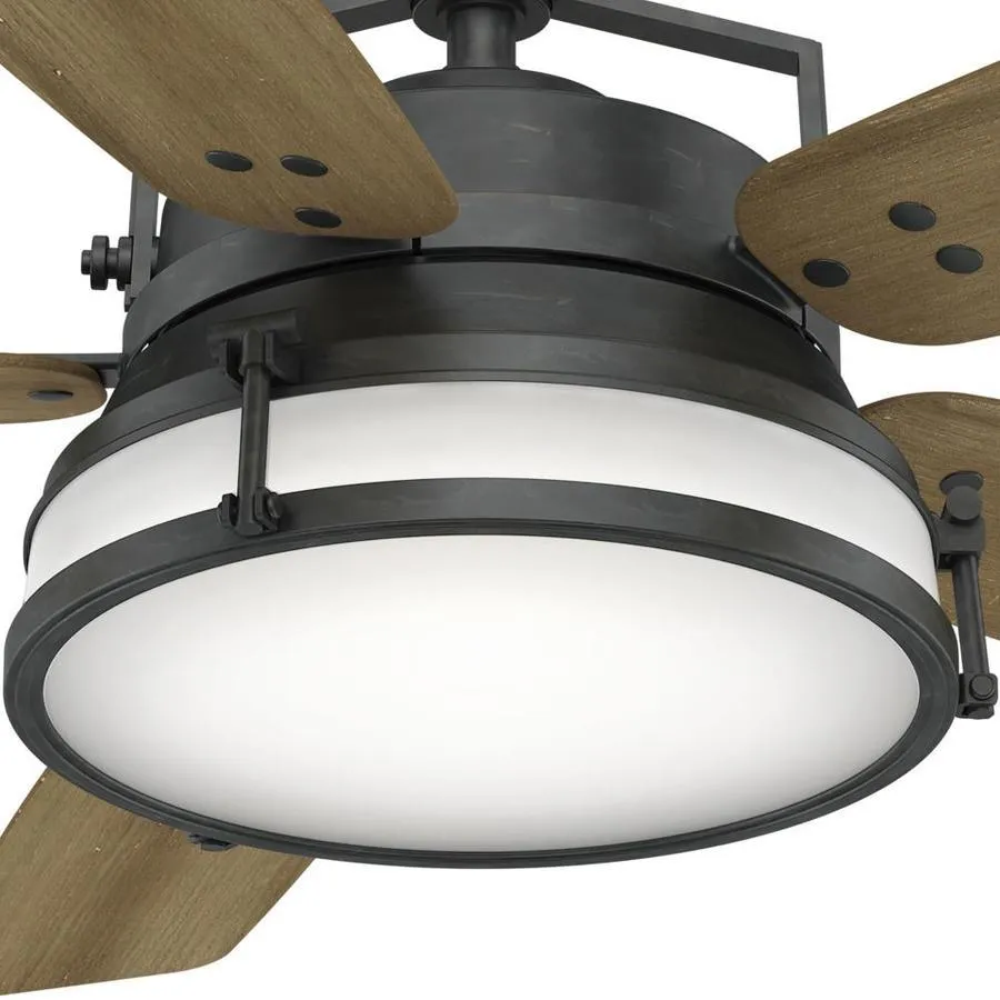 Casablanca Caneel Bay LED 56-in Aged Steel LED Indoor/Outdoor Ceiling Fan with Wall-Mounted Remote (5-Blade), photo 2 of 3