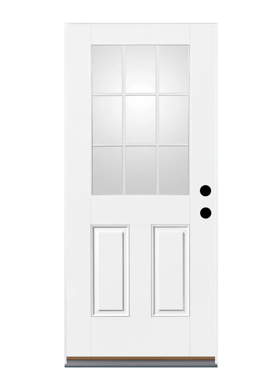Therma-Tru Benchmark Doors 32-in x 80-in Fiberglass Half-Lite Left-Hand Inswing Ready-to-Paint Unfinished Prehung Single Front Door, photo 2 of 9