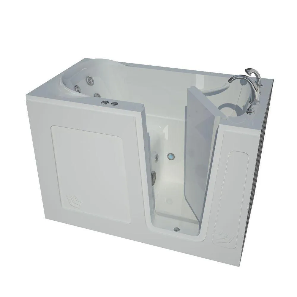 Universal Tubs Nova Heated 4.5 ft. Walk-In Whirlpool Bathtub in Biscuit with Chrome Trim, photo 24 of 52