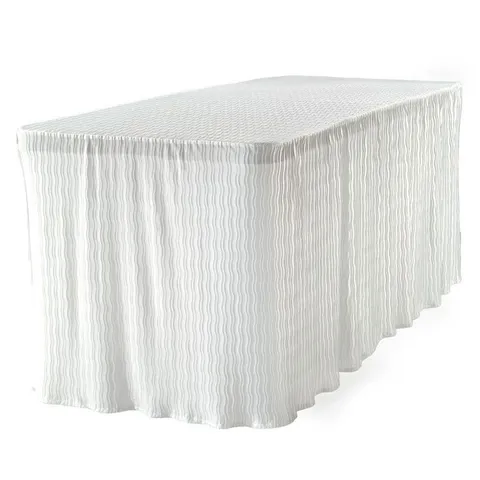 6 ft. White Table Cloth Made for Folding Tables