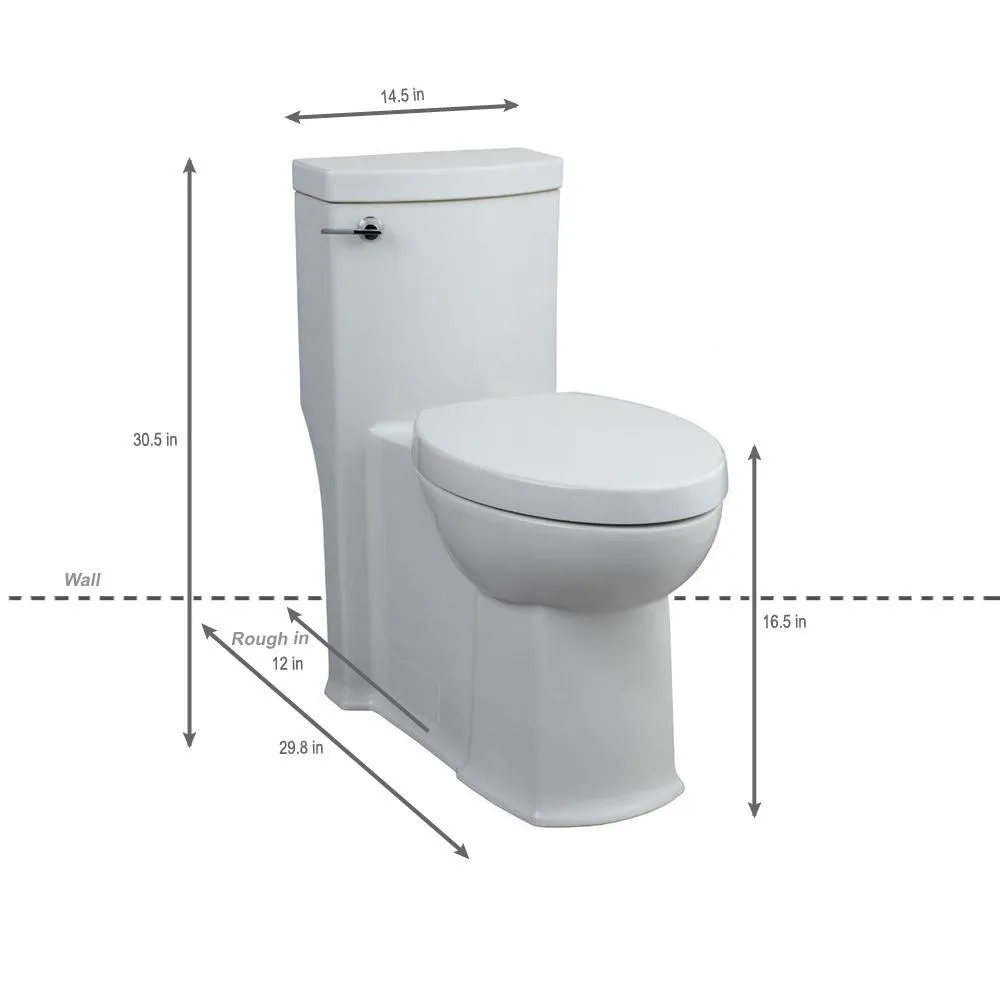 Boulevard FloWise Tall Height 1-Piece 1.28 GPF Single Flush Elongated Toilet with Concealed Trap-Way in White, photo 2 of 8
