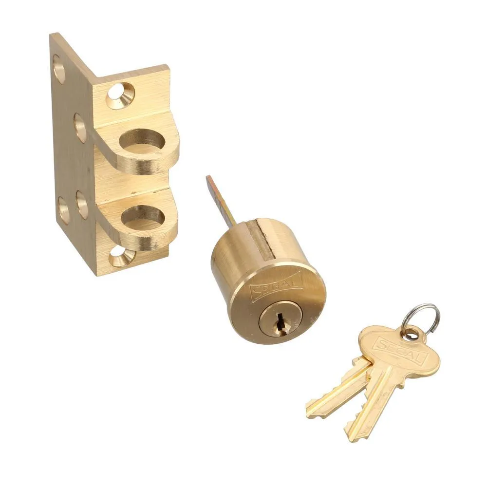 Deadbolt, Solid Bronze Alloy, Brushed Brass, Angle and Flat Strike, Single Cylinder, photo 2 of 7