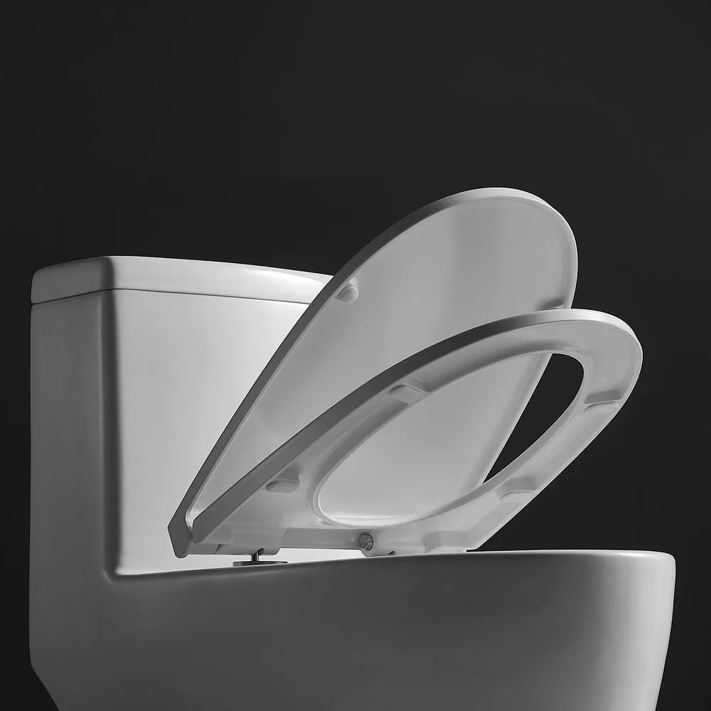 Siphon Flushing 1-Piece 1.28 GPF Dual Flush High Efficiency Elongated Toilet in White, Seat Included, photo 5 of 7