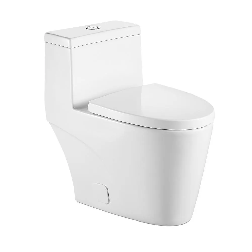 0.8 GPF/1.28 GPF Dual Flush Square Shape Ceramic Elongated Toilet Square Only in White, photo 2 of 7