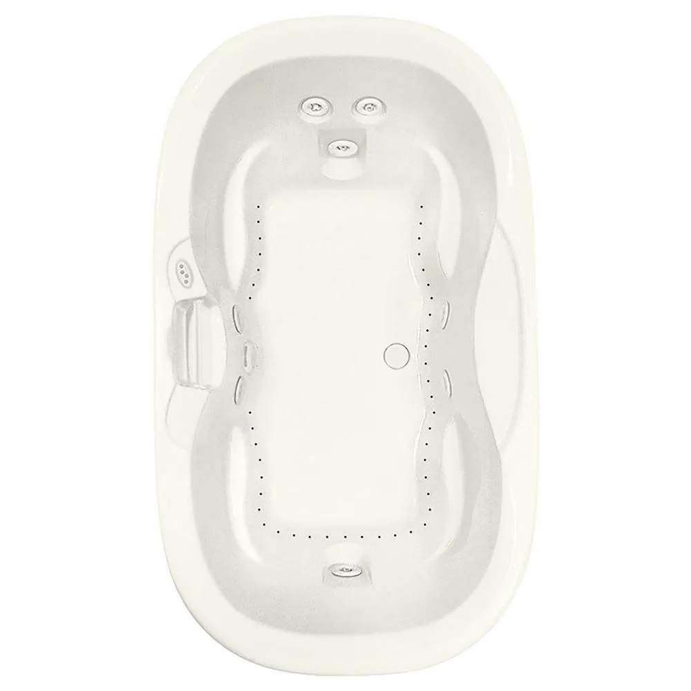 Universal Tubs 70 in. Oval Acrylic Drop-In Air Bath/Whirlpool Bathtub with Heater, Center Drain, White, photo 4 of 6