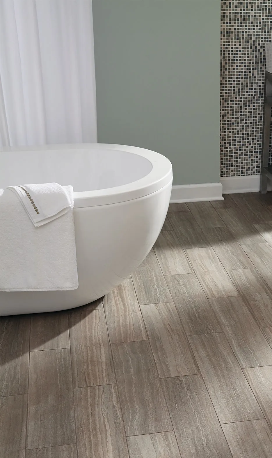 Style Selections Chateau 6-in x 24-in Groutable Water Resistant Peel and Stick Luxury Flooring (1-sq ft), photo 6 of 8