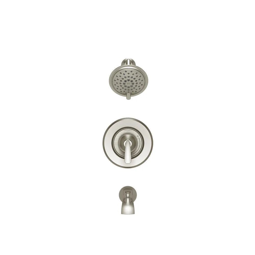Somerville 8 in. Widespread Bathroom Faucet and Single-Handle 3-Spray Tub and Shower Faucet Set in Brushed Nickel, photo 3 of 5