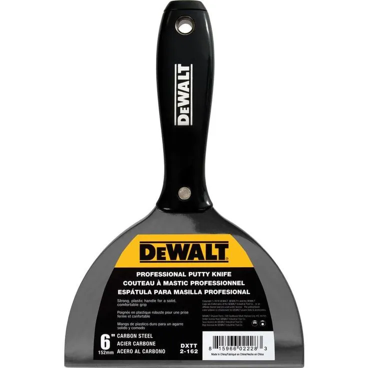 DEWALT 6 in. Carbon Steel Putty Knife - Black Plastic Handle, photo 3 of 3