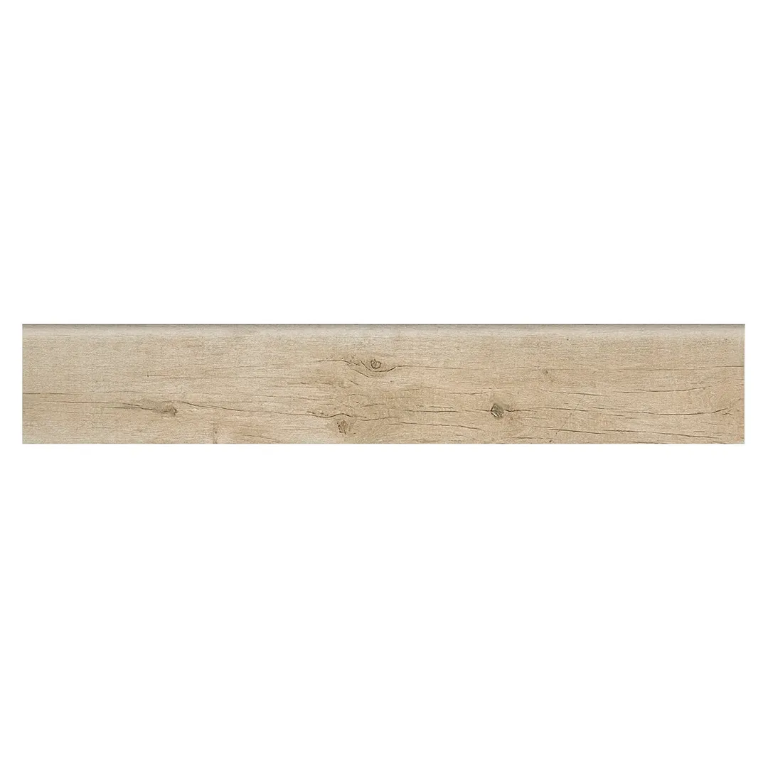 American Olean Historic Bridge Oak Wood-Look Porcelain Bullnose Trim Tile, 3 in x 18 in (Actual 2.93 in x 17.68 in), photo 4 of 6