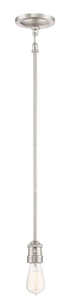 Quoizel Soho Brushed Nickel Industrial Clear Glass Bowl Pendant Light, photo 11 of 14