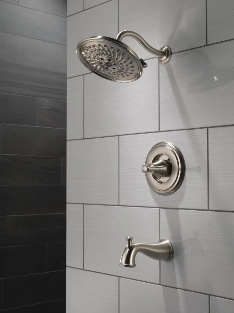 Delta Valdosta with H2Okinetic Technology SpotShield Brushed Nickel 1-Handle Bathtub and Shower Faucet with Valve, photo 3 of 6