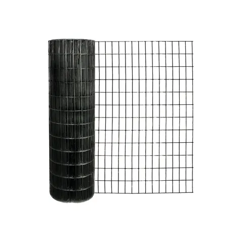 48 in × 100 ft 2 × 4 in Black Vinyl Coated Welded Wire Fence