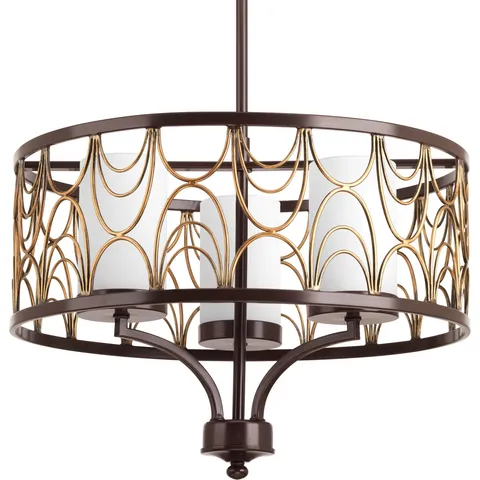 Antique Bronze 3-Light Chandelier