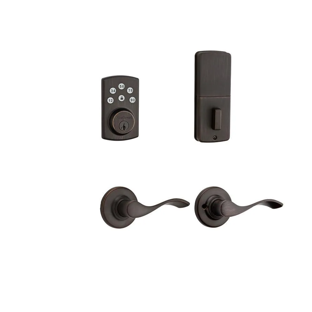 Kwikset Powerbolt2 Satin Nickel Single Cylinder Electronic Deadbolt Featuring SmartKey Security and Balboa Passage Lever, photo 7 of 8