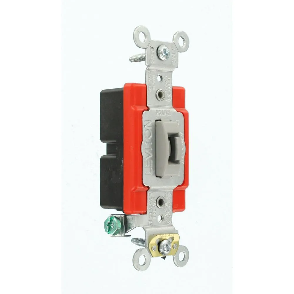 20 Amp Industrial Grade Heavy Duty Single Pole Locking Toggle Switch, Gray, photo 2 of 6