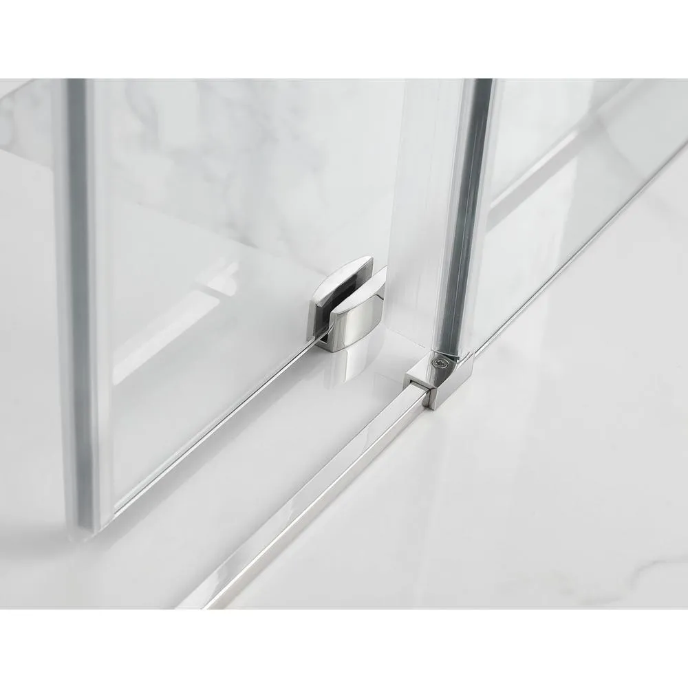 Coraline XL 56 - 60 in. x 70 in. Frameless Sliding Tub Door with StarCast Clear Glass in Polished Chrome, Left Opening, photo 4 of 22
