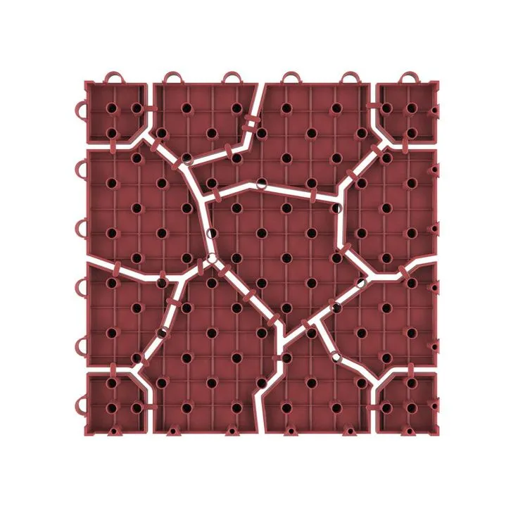 Pure Garden 11.5 in. x 11.5 in. Brick Red Outdoor Interlocking Polypropylene Patio and Deck Tiles in Brick Red (Set of 30), photo 3 of 4