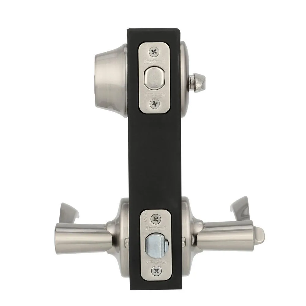 Kwikset Balboa Satin Nickel Exterior Entry Door Lever and Single Cylinder Deadbolt Combo Pack, photo 5 of 5