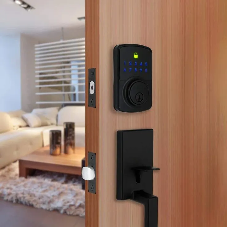 Defiant Square Compact Hubspace Matte Black Electronic Single Cylinder Deadbolt, photo 9 of 11