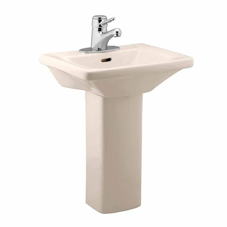 RENOVATORS SUPPLY MANUFACTURING Kinde 21-1/2 in. Height Child Pedestal Bathroom Sink in Biscuit Vessel with Overflow, photo 2 of 3
