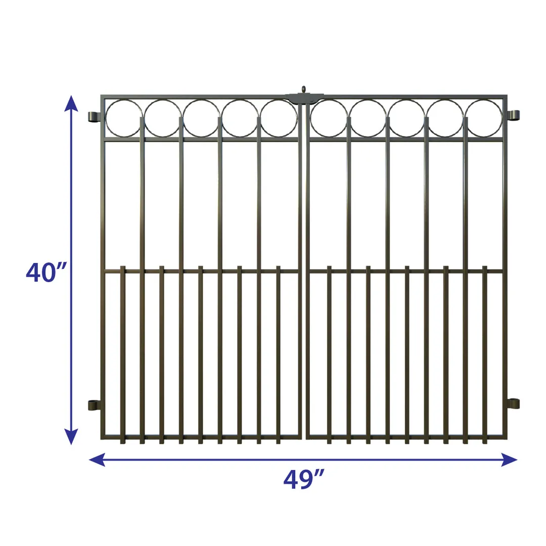 Yardlink Grand Ambrose 3 ft. H x 4 ft. W Black Powder Coated Steel No-Dig Walk-Thru Fence Gate, photo 3 of 3