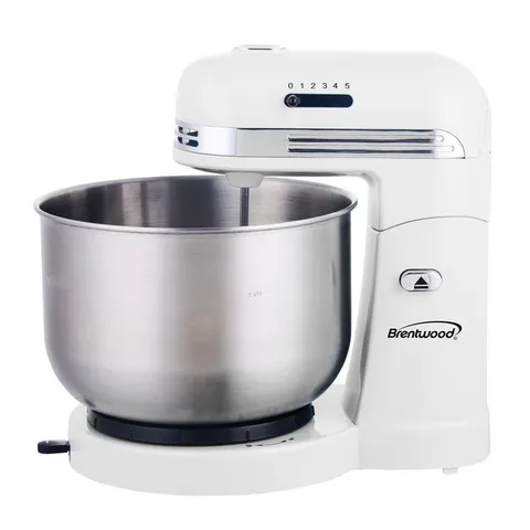 3 Qt. 5-Speed White with Stainless Steel Mixing Bowl Stand Mixer