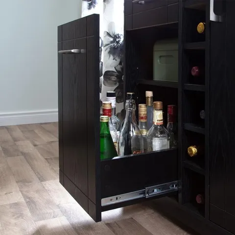 Vietti 34.25 × 36.25 in Black Rectangle Cabinet Bar