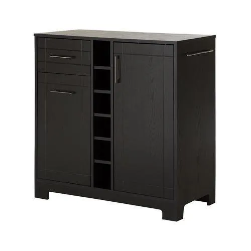 South Shore Furniture Vietti 34.25-in x 36.25-in Black Rectangle Cabinet Bar, photo 5 of 5