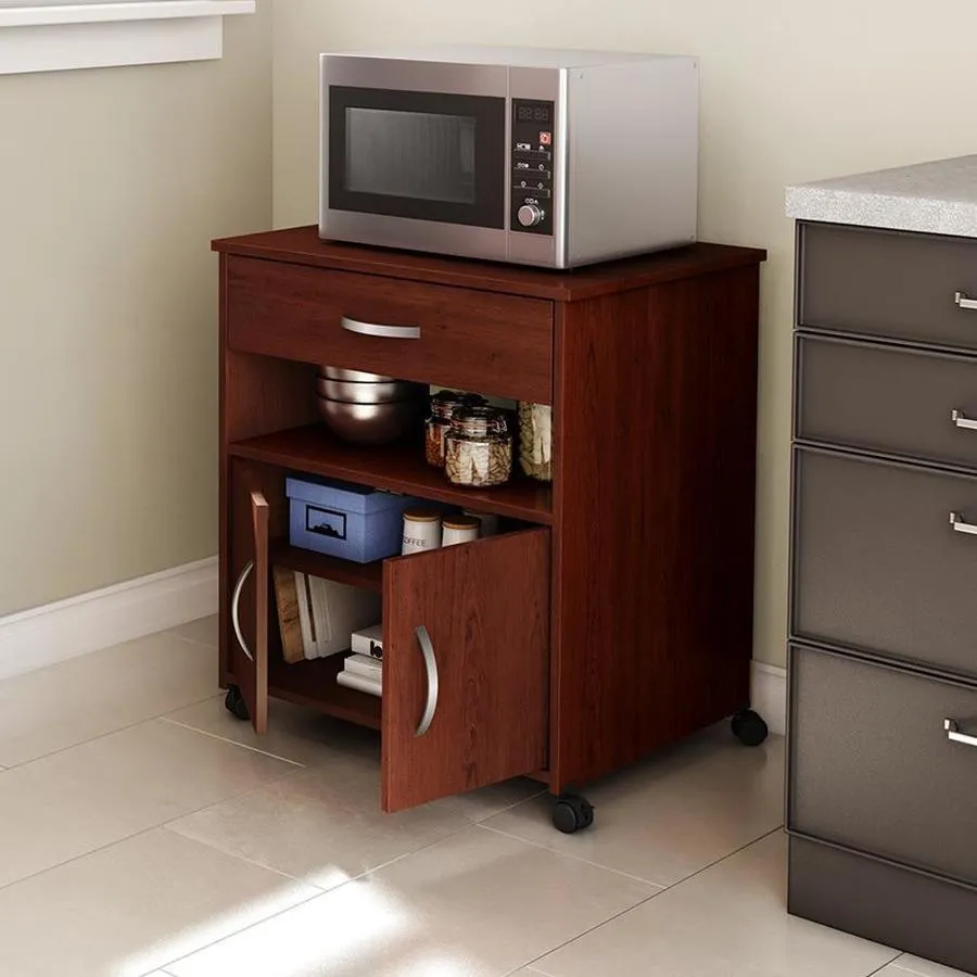 South Shore Furniture Brown Composite Base with Wood Laminate Top Microwave Cart (19.75-in x 26-in x 27.25-in), photo 3 of 4