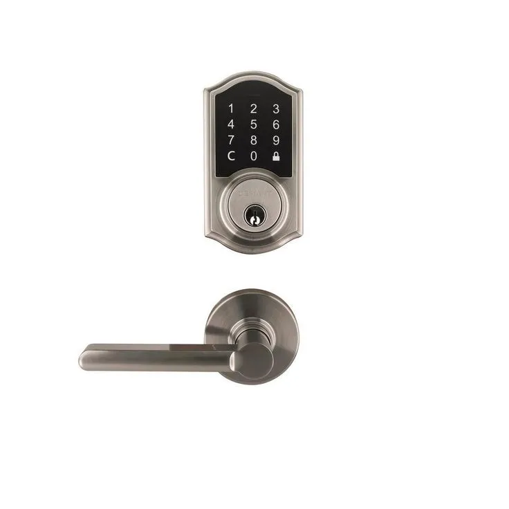 Defiant Castle Matte Black Touchpad Single Cylinder Deadbolt with Tonbridge Hall and Closet Door Lever Combo Pack, photo 5 of 9