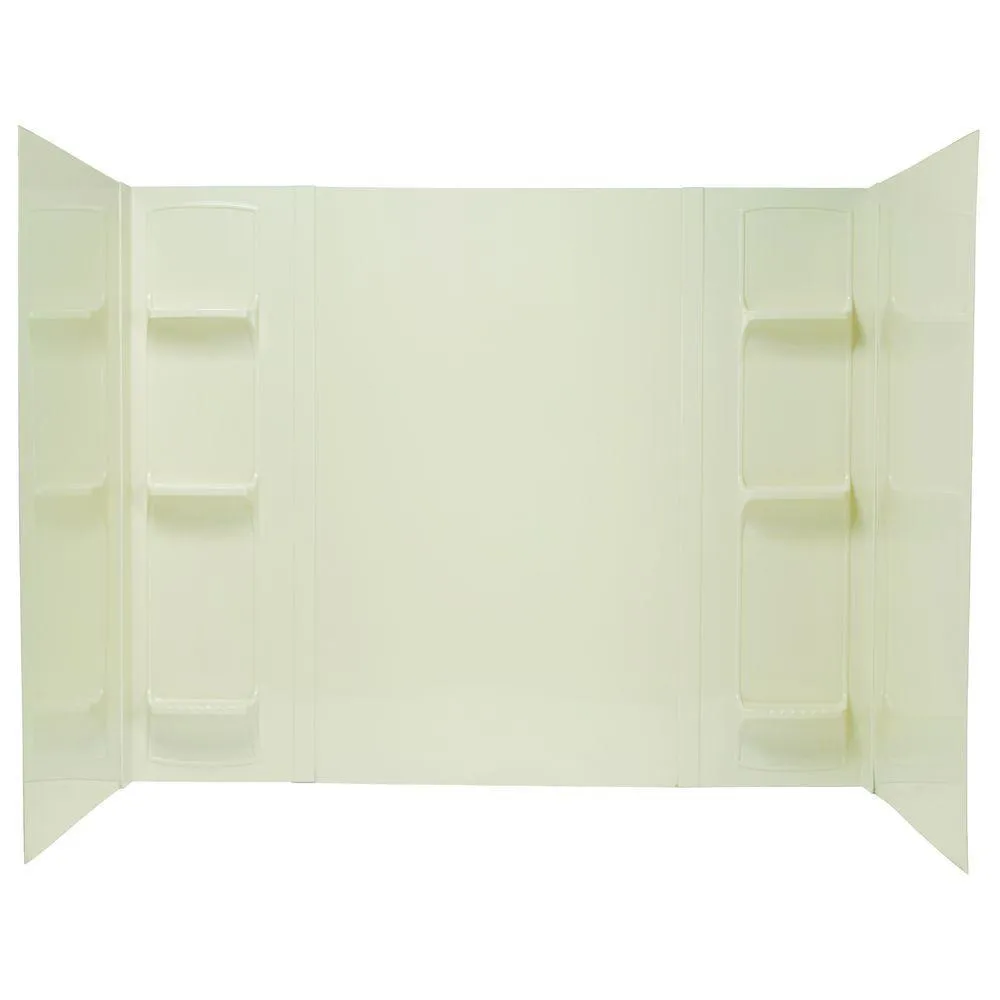 Mustee Durawall 42 in. x 72 in. x 58 in. 5-Piece Easy Up Adhesive Bath Tub Surround in White, photo 3 of 3