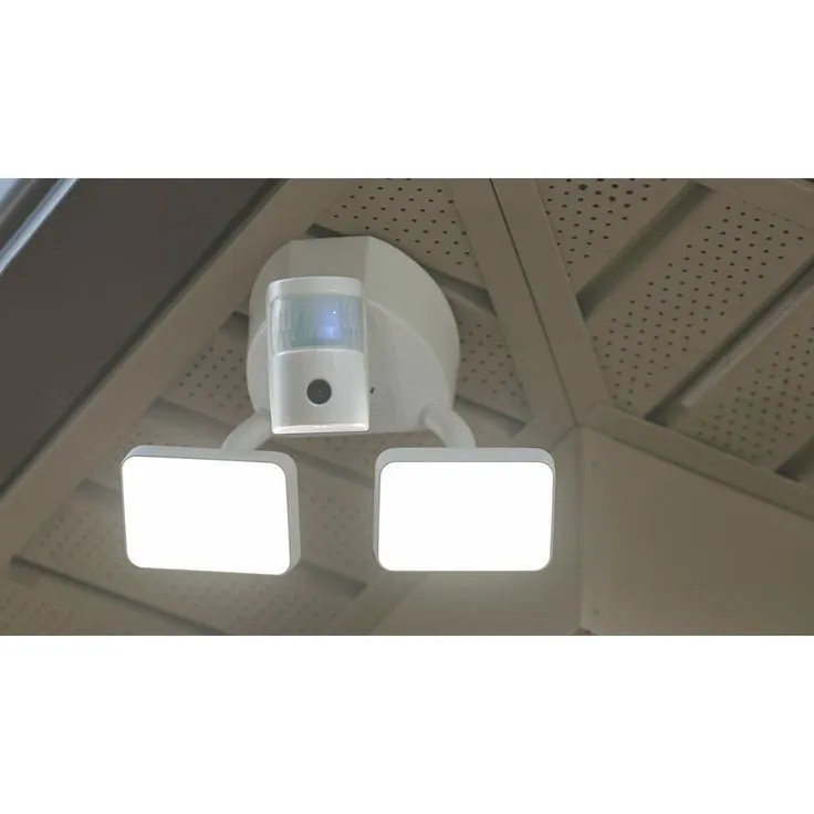 SECUR360 Video Wi-Fi Connected White Wired Twin Head LED Motion Activated Outdoor Security Flood Light 2000 Lumens, photo 4 of 9