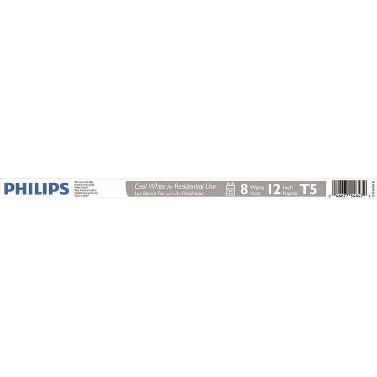 Philips 8-Watt 12 in. Linear T5 Fluorescent Tube Light Bulb Cool White (4100K), photo 3 of 7