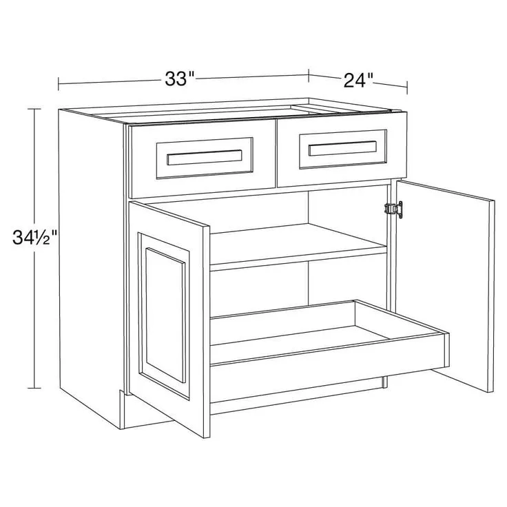 Home Decorators Collection Grayson 33 in. W x 24 in. D x 34.5 in. H Assembled Plywood Base Kitchen Cabinet in Mythic Blue with 1ROT Soft Close, photo 4 of 5