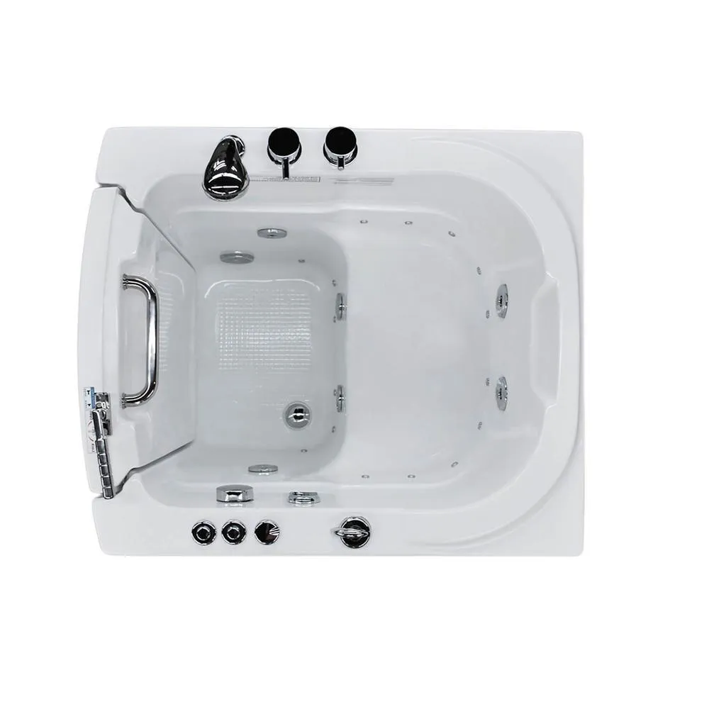 Universal Tubs HD Series 38 in. Walk-In Whirlpool and Air Bath Tub, Left Drain, Left-Swing Outward Door, White, photo 3 of 10
