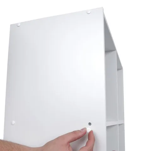 6 Compartment White Stackable Wood Laminate Cube