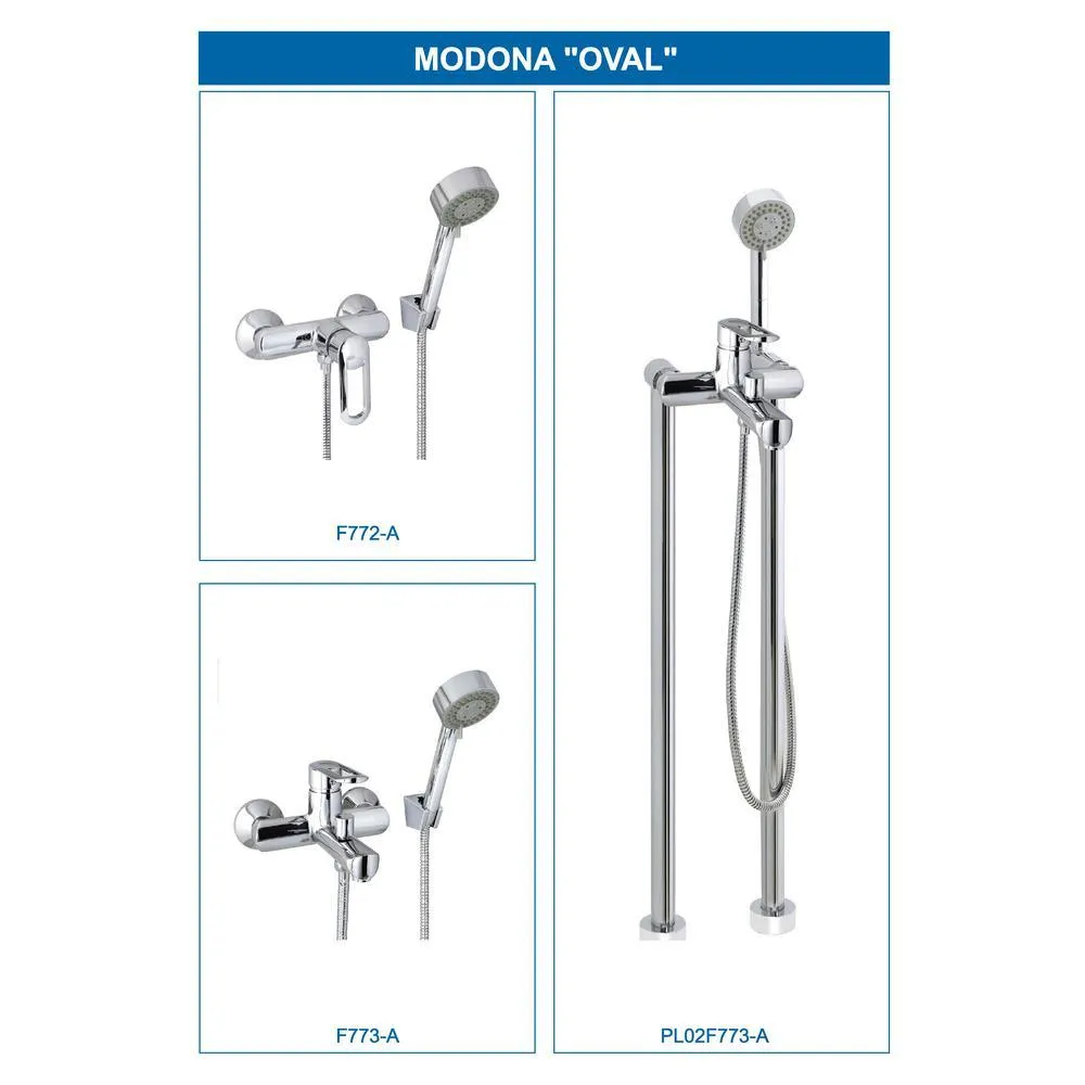 MODONA Oval 6 in. Single-Handle 3-Spray Tub and Shower Faucet with Hand Held Shower in Polished Chrome (Valve Included), photo 5 of 6