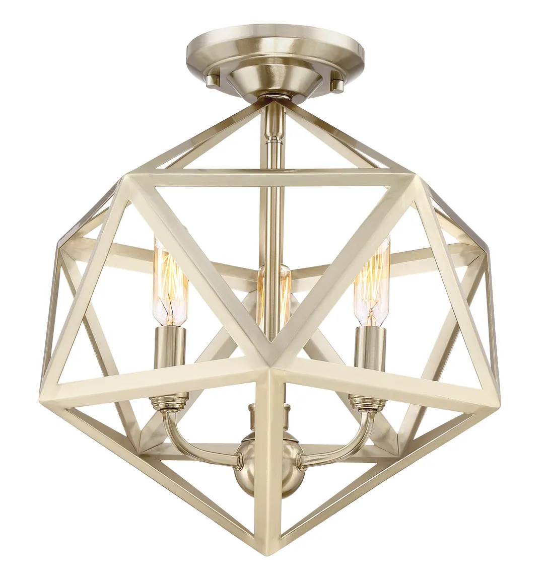 Quoizel Liberty Park 13.125-in Gold Casual/Transitional Semi-Flush Mount Light, photo 8 of 10